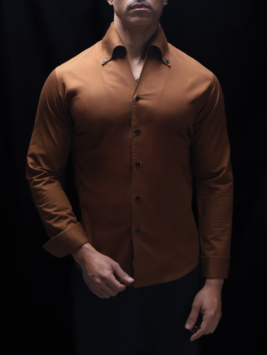 Rust One Piece Cooper Collar Shirt