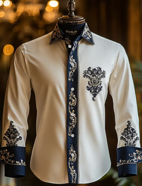 Men's Silk Business Luxury Long Sleeve Shirt