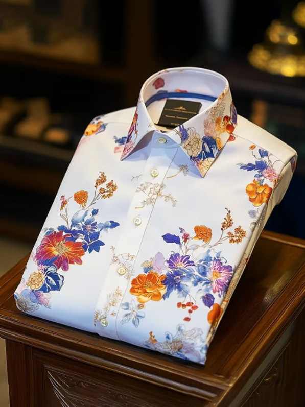 Men's Luxury Classic Ukiyo-e Long Sleeve Shirt