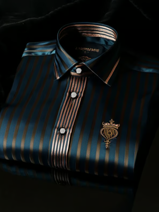 Men's Elegant Romantic Striped Long Sleeve Shirt